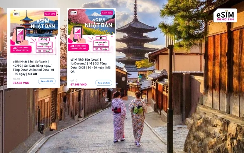 eSIM Nhật Bản giá chỉ từ 37.000đ